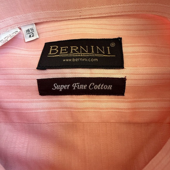 BERNINI Italy, Men's Pink Striped Shirt - Picture 9 of 10